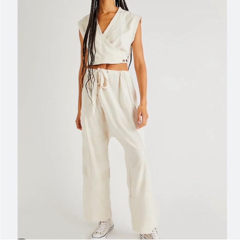 NWT Free People Beach Terrycloth Island
Crop Top & NWOTWide Leg Harem Pants Set